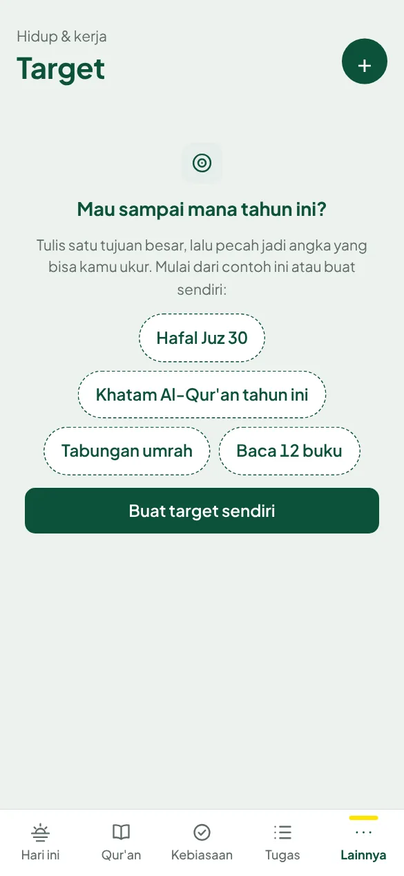 Layar Target dengan contoh target